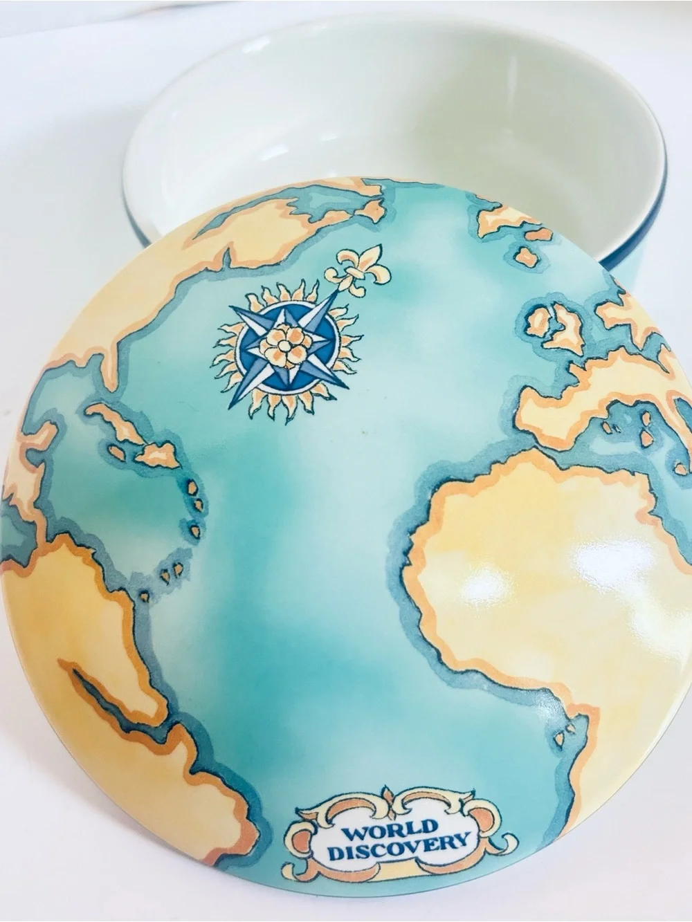 Tiffany & Co. Blue World Discovery Trinket Box with Bag and Tissue 2000